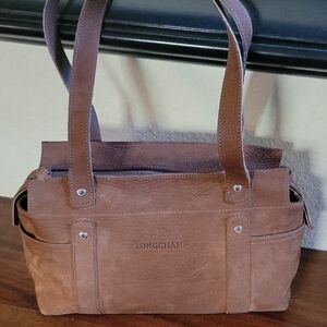 Longchamp Brown Leather Tote Bag
